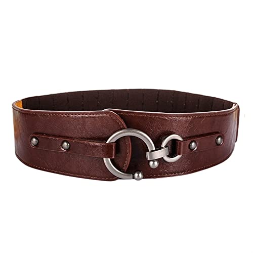 Leather Women Belt Genuine Leather Belt For Women Cowhide Leather Female Belts Wide Belts For Women(Coffee)3