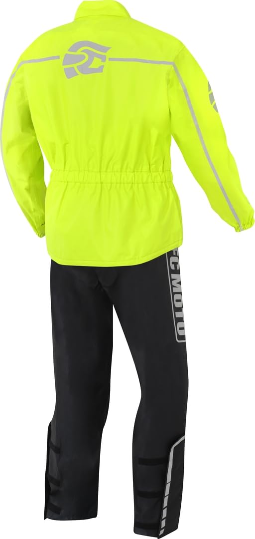 FC-Moto Urban Rain Kit 2-Teiler Motorrad Regenkombi, schwarz/gelb, 2XL
