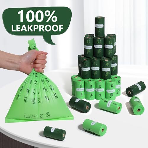Image of Extra 20% Thicker Biodegradable Poop Bags for Dogs,Compostable Dog Waste Bags,Leakproof Pet Trash Bags,Cat Litter Bags,ASTM D6400 & EN 13432 Compliant,2 Rolls 30 Bags