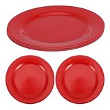 EXAOMBLE 耐熱パーティープレート4枚セット 丸皿デザートプレート キャンプやアウトドアの食事準備用サービングディッシュ 再利用可能