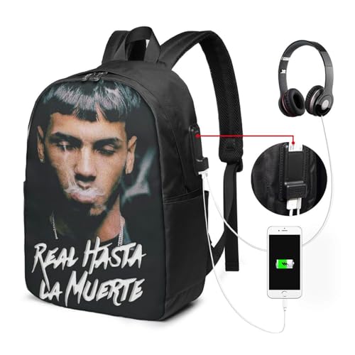 Real Hasta La Muerte Backpack,Large Travel Bag Lightweight Casual Daypack, Black2