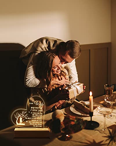 Calibron Gifts For Wife,Wife Birthday Gift Ideas 6.9 Inch Engraved Night Light Romantic Anniversary Birthday Gifts For Wife From Husband #TOP6