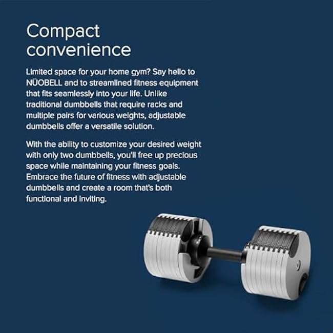 N¨¹OBELL? Adjustable Dumbbell Set, 5-50 LB or 5-80 LB, Easy Twist 2024-25 Model, All-In-One Weights Set (Pair) for Home, Original Manufacturer
