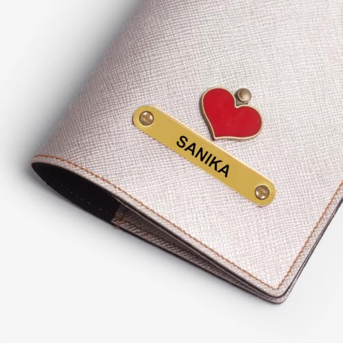 Image of ncgifts Customised Leather Passport Holder: Personalised Name & Charm for Men & Women - Unique Travel Gift, Document Organiser, Boarding Pass Holder, Customised Gifts for Men & Women (Rose Gold)