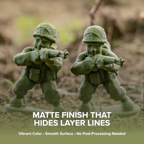 Image of Polymaker Panchroma Matte PLA Filament, Army Dark Green 1.75mm 1kg 3D Printing Filament, Formerly Polyterra Matte, Fits Most FDM 3D Printers, 1kg Spool (2.2lbs)