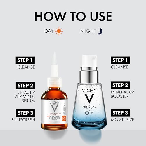 Image of Vichy LiftActiv Vitamin C Serum For Face, Brightening Serum With Pure Vitamin C + Hyaluronic Acid + Vitamin E, Reduces Fine Lines, Smooths Skin Texture, Improves Radiance, Anti Aging