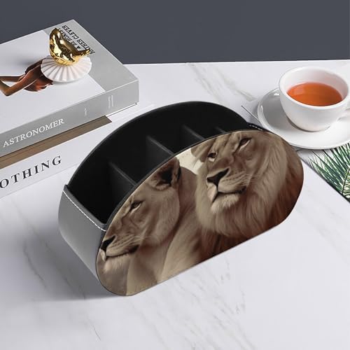 Support de télécommande L007 en cuir synthétique à 5 compartiments pour table - Lot de 3 boîtes - 7