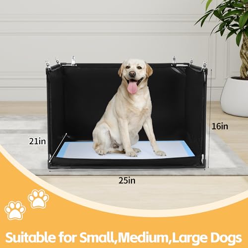 Image of HOMBYS Dog Pee Pad Holder with High Walls, No-Spill Indoor Potty for Large Dogs, Foldable Puppy Litter Box, Patent Pending (25.2 inch Lx21.3 Wx15.7 H)
