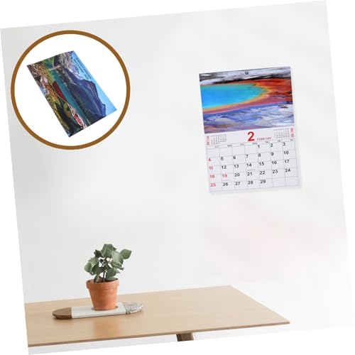 TIDTALEO 年壁掛けカレンダー 風景写真 毎月異なる美しいランドスケープ デザイン 日付記入可能 実用的で多機能なオフィス用スケジュール管