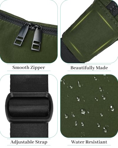 Image of Iioscre Medium Nylon Crossbody Crescent Bag for Women Men, 2 Zippers Crossbody Hobo Bag with Adjustable Strap & Inner Pockets