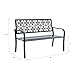 Hi-Line Gift Ltd. Classic Noir- Black All-Steel Garden Bench for Timeless Appeal