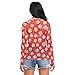 Cartoon Popcorn Red See Through Tops for Women Mesh Sheer Tops Long Sleeve Women Blouse Zipper Handle Camping Swimming Pool Beach Size XXL