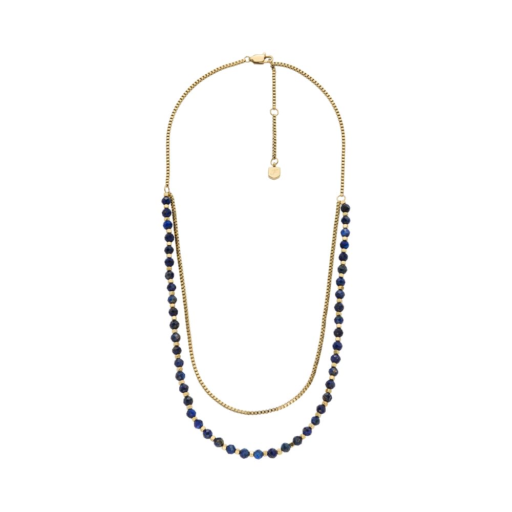 Fossil Damen Perlen und Edelstahl mit Karabinerverschluss mehrlagige Halskette