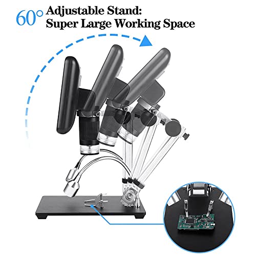 Microscope numérique 7 pouces LCD 100x avec télécommande filaire et éclairage LED réglable