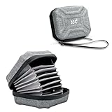 JJC 10 Slots Hard Shell Lens Filter Case fits Circular Filters up to 95mm, Water-Resistant & Dust-Proof EVA Pouch Storage for Round CPL ND UV Filter Carrying with Cleaning Cloth