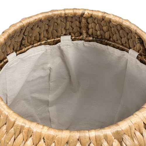 happimess SSL1000A Colt 17" Coastal Bohemian Handwoven Hyacinth Storage Stool with Lid for Storage and Decoration in Bedroom, Living Room, Kitchen, Dining Room, Entryway, Guestroom, Natural by happimess - Image 5