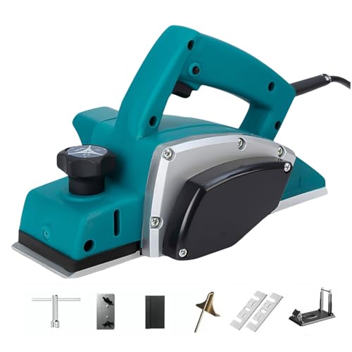 Elektrohobel,Elektrische Hobelmaschine,1200w,Hobelbreite 82mm,Schnitttiefe 2mm,Kompletter Satz Hobelwerkzeuge...
