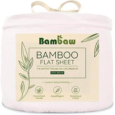 Übergroßes Bettlaken Weiß ohne Gummizug aus Bambus Cover