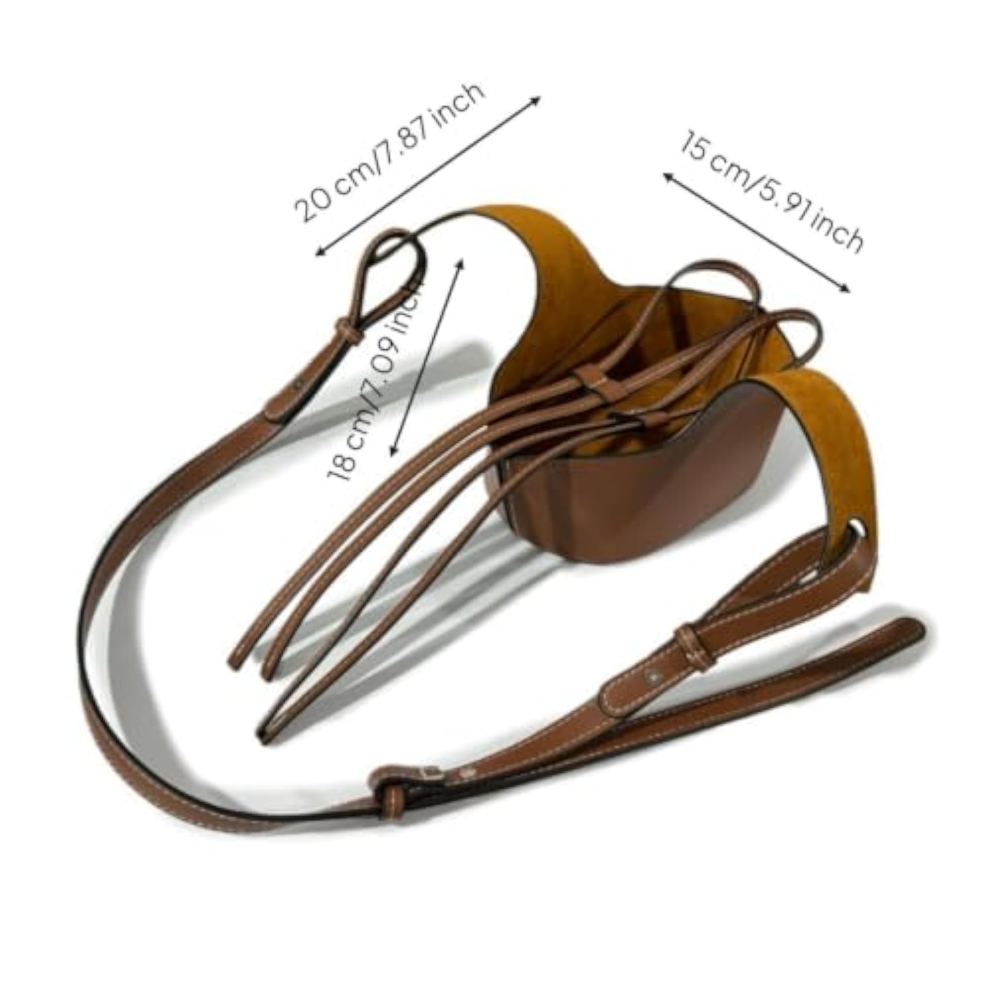 Leather Bucket Bag with Drawstring for DIY Crafts