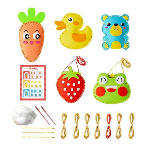 Kit Divertido De Costura Artesanal-Juego De Manualidades De Costura EVA Para Niños Con Agujeros Preperforados, Kit De Formas Lindas Hecho A Mano | Juguete De Creativo Para Principiantes, Niños
