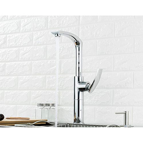 Einhand-Küchen-Standmixer High Chrome Waschbecken Wasserhahn Bad Wasserhahn Höhenverstellbarer heißer und kalter Mixer