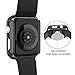 Langboom Black Hard Case Compatible with Apple Watch SE Series 6 Series 5 Series 4 44mm with Screen Protector, iwatch Ultra Thin HD Tempered Glass Screen Protector Overall Protective Cover