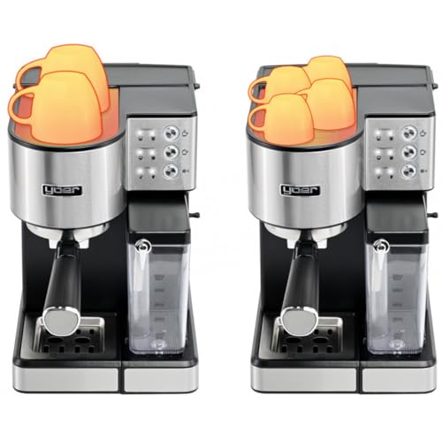 YOER EMF01S Lattimo - Black Espresso Machine - Portafilter Machine - Barista Professional Coffee Machine 1350 W - Fully Automatic with 20 Bar Pressure - 1.8 L Water Tank - Drip Grid on Stainless Steel - Image 5