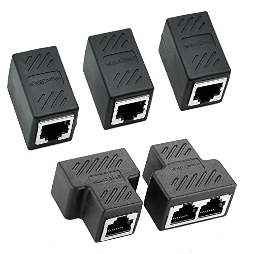 OHSN 1 Paar RJ45 Splitter, Lan Splitter 1 Auf 2,Netzwerkkabel Gleichzeitig um Sich zu Vernetzen con 2 Lan Verlängerung Splitter für Cat5 Cat5e Cat6 Cat6e Cat7 Kabel und Unterstützen Sie Zwei Computer Cover