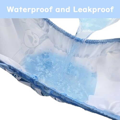 Image of Littleforbig Washable Adjustable Reusable Waterproof Cloth Adult Diaper Wrap Cover- Little Blue L