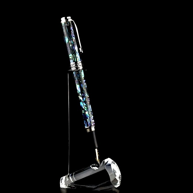 Amazon | Xezo マエストロ 万年筆 細字 天然アワビ貝殻 純プラチナ