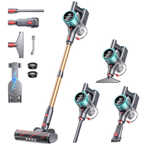 Cordless Vacuum Cleaner, 50Kpa 600W Vacuum Cleaners for Home, 60 Mins Stick Vacuum Cordless...