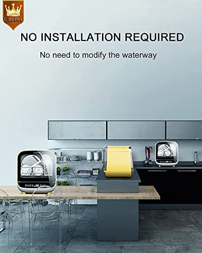 Aanrecht vaatwasser, draagbare vaatwasser met 5L ingebouwde watertank, geen aansluiting nodig, 4 programma's, 360… - Afbeelding 6