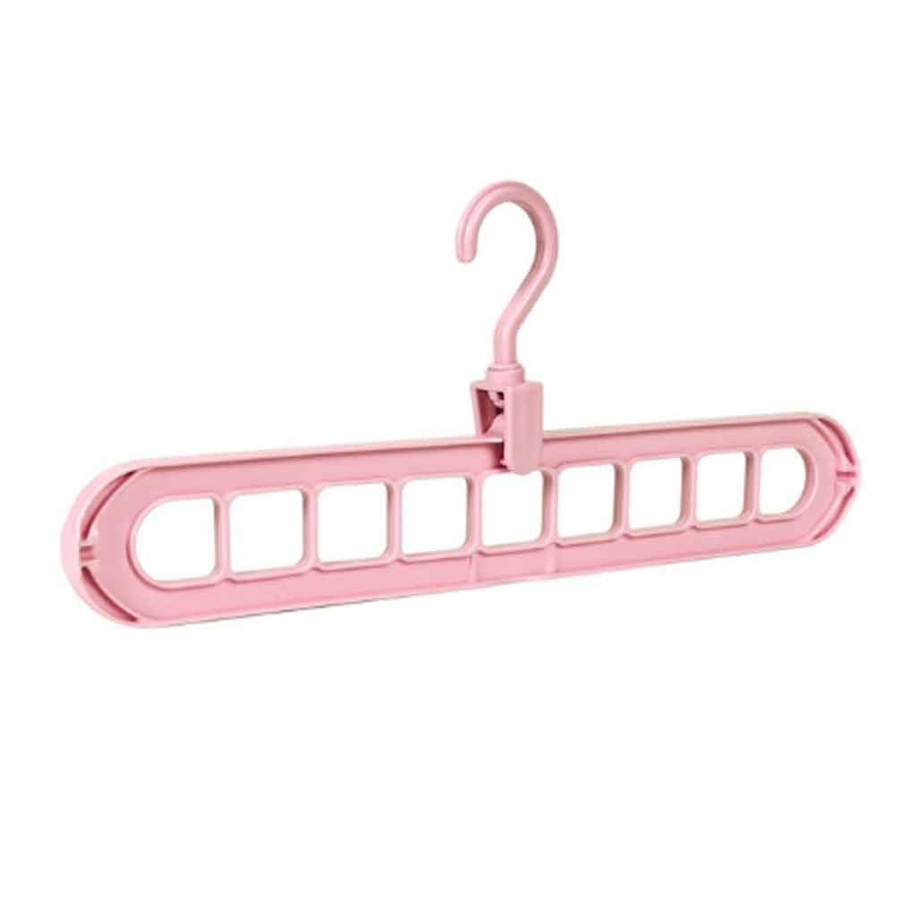 MOBYGKFY 5PCS/Lot Clothes Hanger Multi-port Support Circle Clothes Drying Racks 9 Hole Rotating Multifunction Plastic Scarf Storage Rack(Wit)