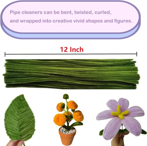Image of Crafts Pipe Cleaner 12 inch: Light Army Color : 100pcs : for HobbyCrafts, Scrapbooking, DIY Accessory