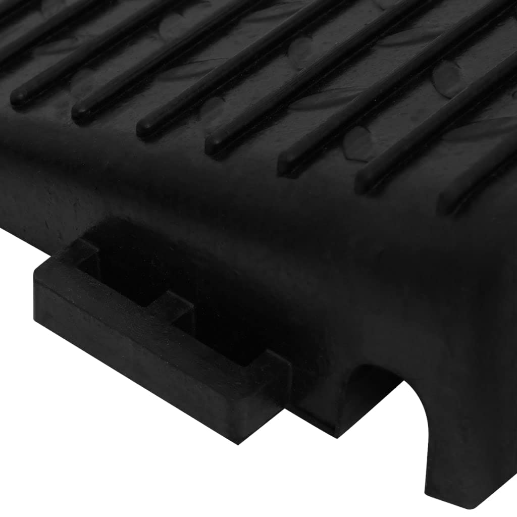 Rampy do krawężnika, 2 sztuki, 50 x 30 x 11 cm, z gumy z antypoślizgowym profilem, udźwig 5-10 ton, dwa otwory mocujące, odpowiednie do wjazdu, parkingu, terenu zakładowego, bezpieczeństwa