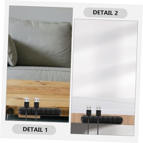 3 piezas organizador de cables USB Multi-funcional con clips adhesivos para pared o debajo de escritorio miniatura 6