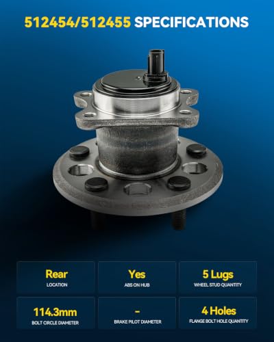 Image of PHILTOP 512454 /512455 Rear Wheel Hub Assembly for Toyota Camry, Avalon