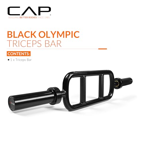 CAP Barbell 2' Solid Olympic Triceps Bar, No Collars, Black (New Version) (OBIS-34SB-3)
