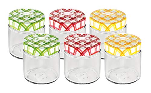 Tescoma Tarros de Conserva 125 Ml Della Casa, 6 Pzs, Cristal, 21.7X14.8X6 cm,6 Unidades, Transparente