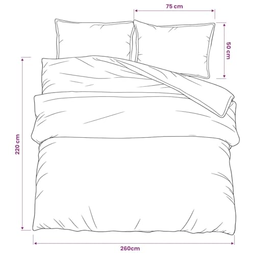 Parure de lit rose 225x220 en pur coton certifié de qualité supérieure