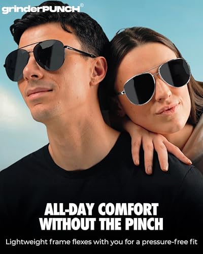 Image of grinderPUNCH Big XL Wide Frame Extra Large Polarized Aviator Sunglasses for Big Heads Men Oversized