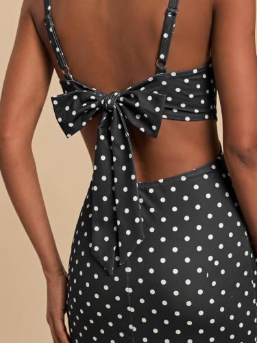 Image of Floerns Women's Tropical Bow Tie Back Long Dress Sleeveless Maxi Dress