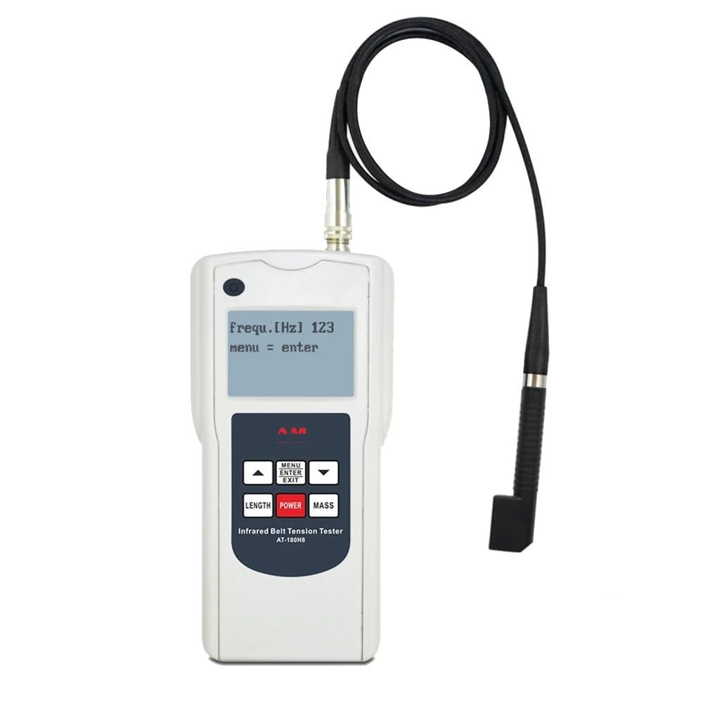 NURII Belt Tensiometer, AT-180H8, Digital Belt Tensiometer 10~800Hz, Motor Mechanical Conveyor Belt Tensiometer M, Kg/m, N
