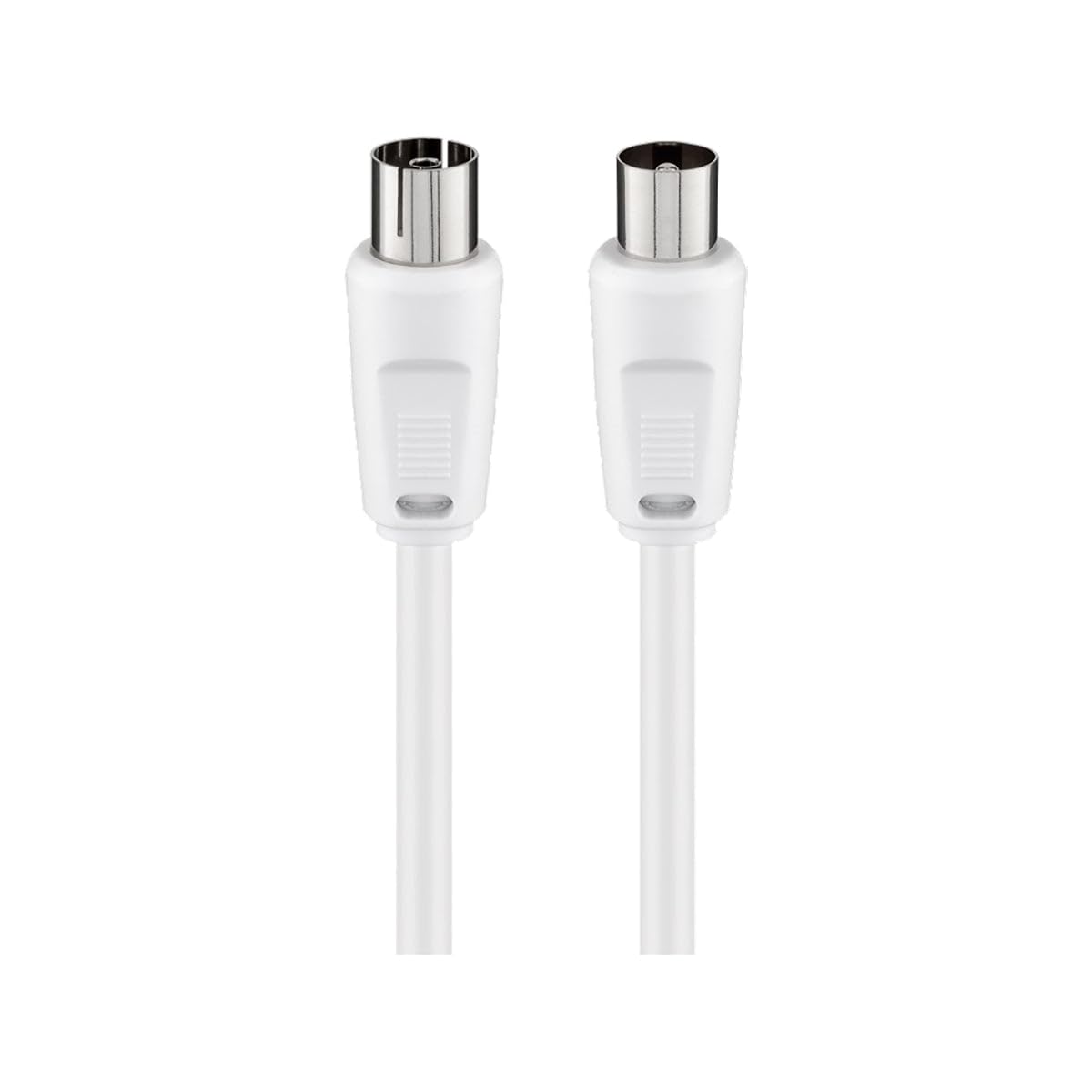 Goobay 11510 Cavo antenna (70 dB, 75 Ohm), 2x schermato, spina coassiale nichelata alla presa coassiale, adatto per TV, HDTV, radio, DVB-T2, DVB-S2, DVB-C, lunghezza 1,50 m