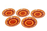 Cactus Canyon Ceramics Spanish Terracotta 5-Piece Salad Plate Set, Spanish Sunset