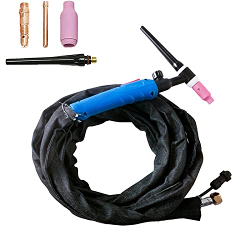 PLASMARGON WIG Argon Arc WIG-Schweißbrenner 200A WP-17FV Hochpräzisions-Schweißbrenner, flexibles Ventil, blaues Kabel, Länge 3/5/7 m, mit Verbrauchsmaterial (3 m 10Feet) Cover