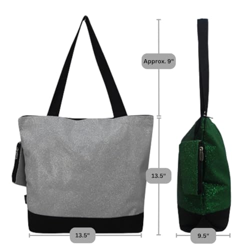 Image of NGIL Medium Top Zipper Closure Canvas Tote Bag with Attached Matching Coin Purse For Moms and Nurses