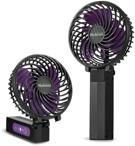 HOLMES 4" Portable Handheld Fan – 3 Speeds, Rechargeable, USB-C, ...