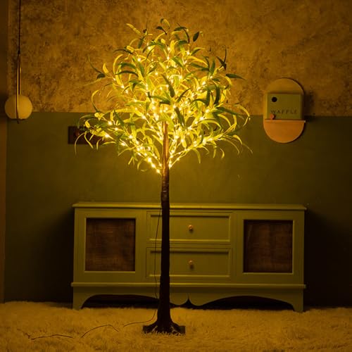 CuteHairy Lighted Olive Tree, 5Ft 100 Tall Faux Silk Light U