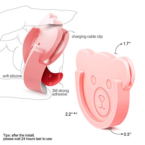 Image of Car Grips Mount for Phone Stand Cute Bear Style Silicone Phone Holder with Phone line Clasp for Collapsible Grip /Socket Mount User Used on Dashboard, Home, Office, Kitchen, Desk, Wall (3 Colors)